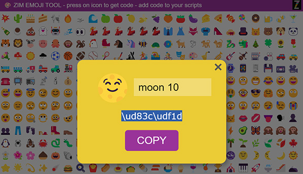 Using the Emoji Picker to get Emojis in SLATE and assets in ZIM!